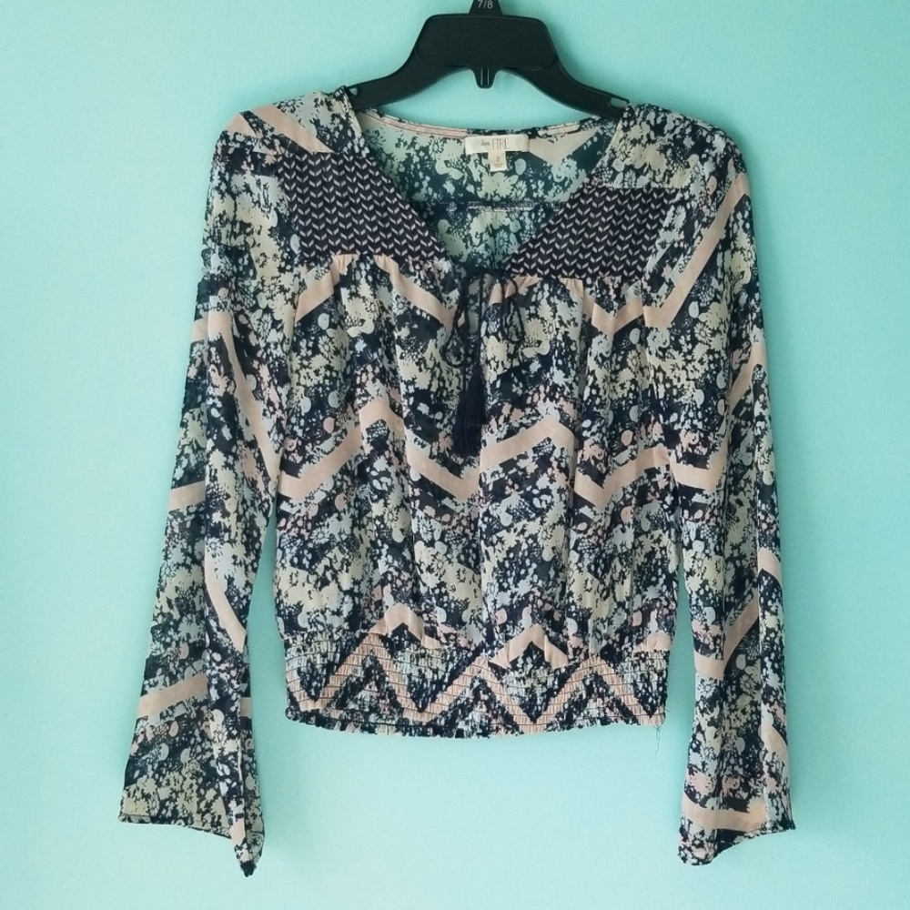 LOVE, FIRE Colorful Flowy Shirt/Blouse